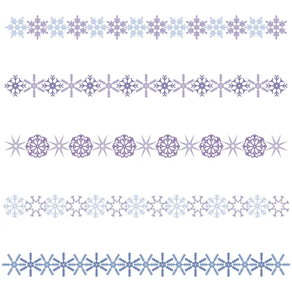 Set of christmas frames made of snowflakes. — Stock Vector