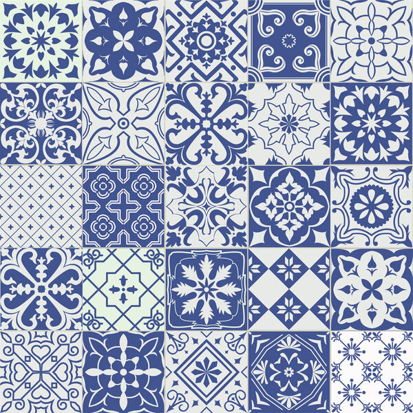 Set of tiles background. 