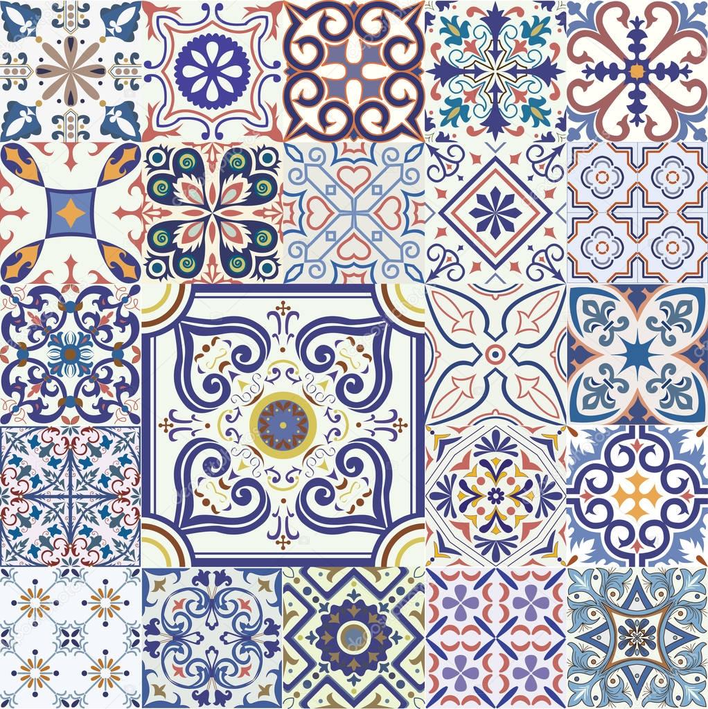 Set of tiles background.