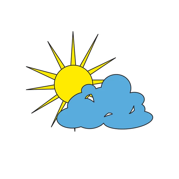 Illustration du soleil et du nuage . — Image vectorielle