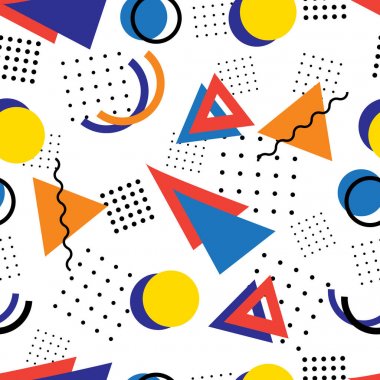 Memphis tarzı Dikişsiz soyut desen.