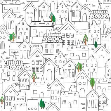 Biçimlendirilmiş Avrupa evine sahip kusursuz bir arkaplan.