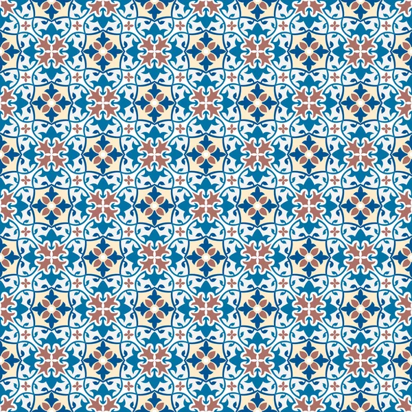 Fond Carreaux Sans Couture Dans Style Portugais Dos Fond Mosaïque — Image vectorielle