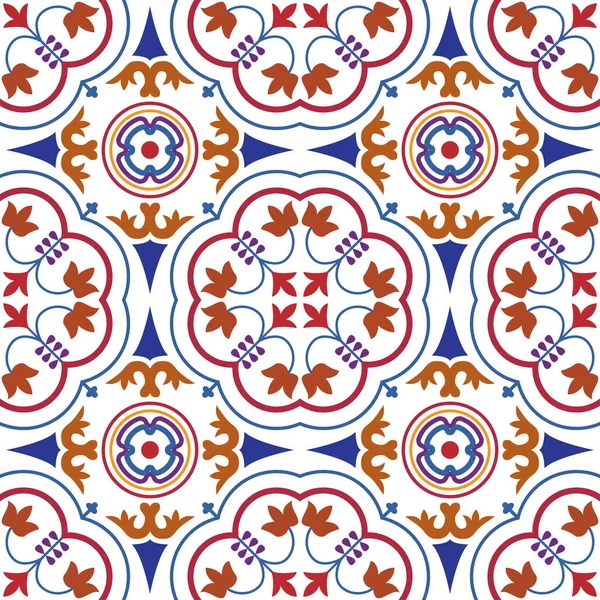 Płytki Gładkie Tło Portugalskim Stylu Mozaika Ceramiczna Stylu Holenderskim Portugalskim — Wektor stockowy