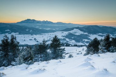 Güzel kış manzarası. 