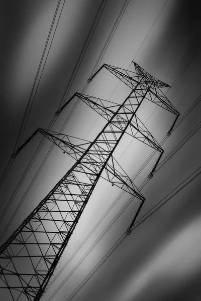 Tall power line tower — Stock Photo, Image