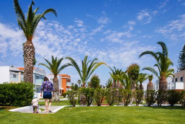 otel palmiye ağaçları arasında karmaşık