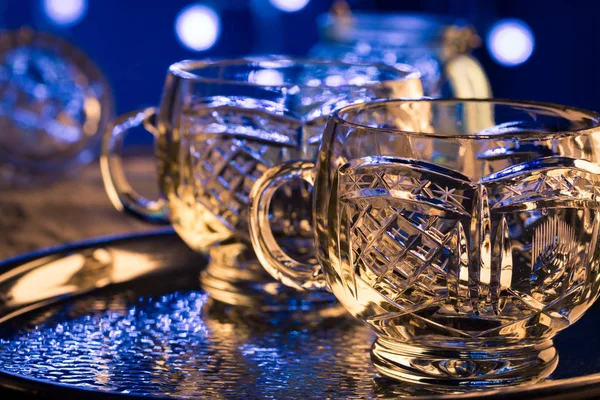 Empty decorated glasses — Stock Photo, Image