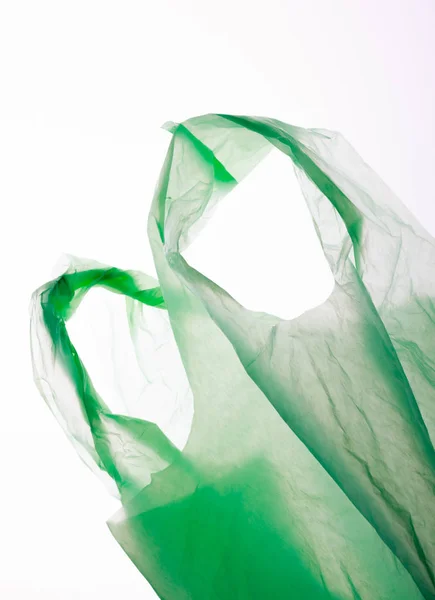 Groen plastic zak — Stockfoto