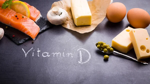 Lebensmittel reich an Omega-3 und Vitamin D — Stockfoto