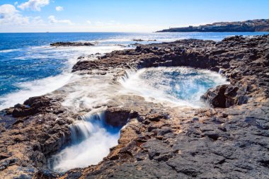 El Bufadero, kayalık sahil adada Gran Canaria, İspanya.