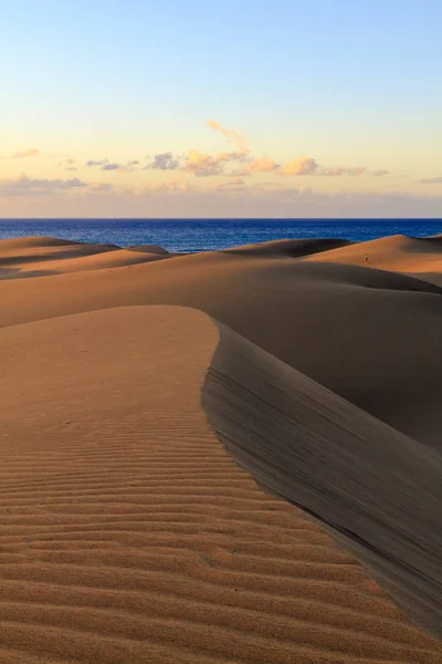 Areia Ondulada Lisa Dunas Maspalomas Gran Canaria — Fotografia de Stock