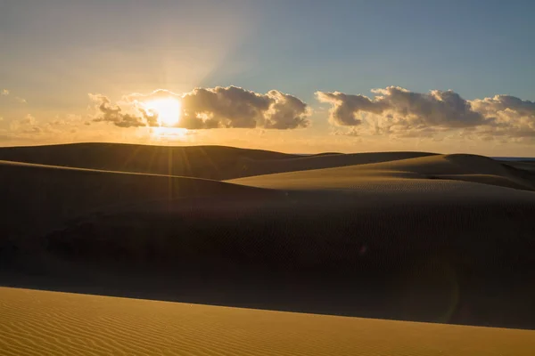 Gran Canaria Maspalomas Dűnéktől Hullámzott Sima Homok — Stock Fotó