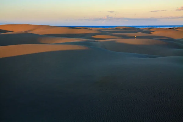 Sabbia Ondulata Liscia Delle Dune Maspalomas Gran Canaria — Foto Stock