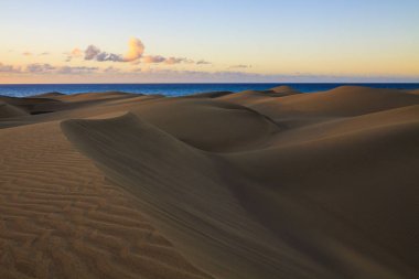 Sakinleştirmek ve yumuşak kum tepeleri Maspalomas içinde Gran Canaria.