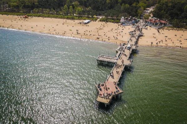 Vista Aérea Del Muelle Brzezno Gdansk — Foto de Stock