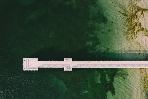 Vista Aérea Arriba Hacia Abajo Muelle Gdynia Orlowo — Foto de Stock