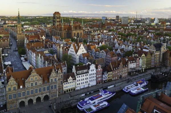 Aerial View Old Town Gdansk — Stock Photo, Image