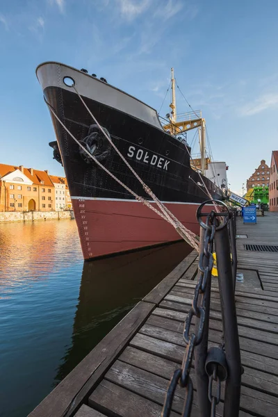 Gdansk Polen Maj 2019 Stadsbilden Gdansk Med Berömda Museifartyget Soldek — Stockfoto