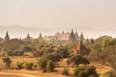 Pagoda manzara düz Bagan, Myanmar