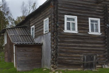 Eski ahşap ev ayrıntılarını.