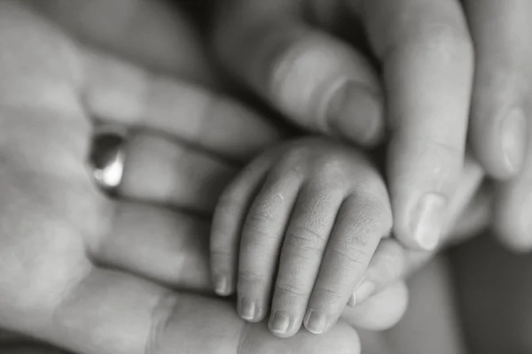 Neugeborenes Hand in Hand der Mutter — Stockfoto