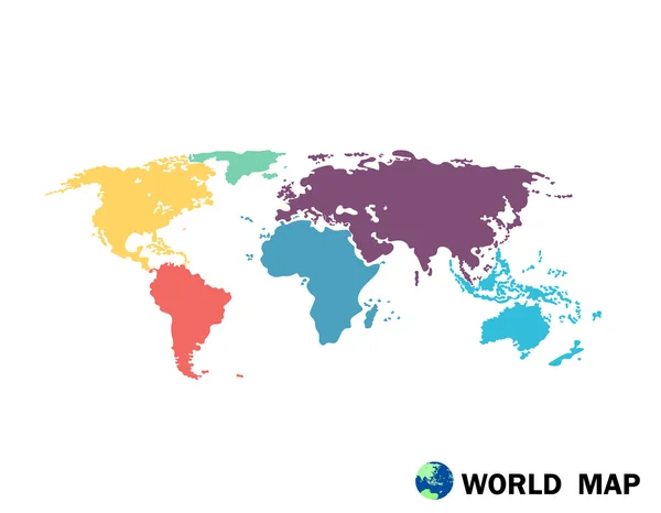 Ilustración colorida del mapa político mundial — Vector de stock