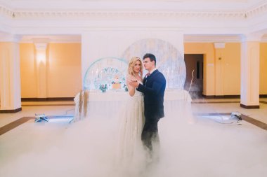 Gelin ve damat incelikle dans mutlu. Düğün kutlama