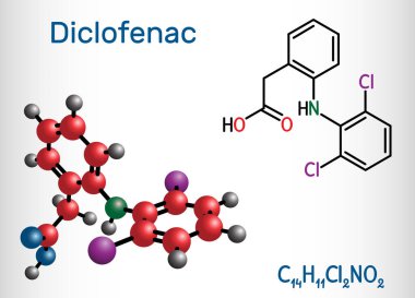 Diclofenac molekülü, steroit içermeyen iltihaplı bir ilaçtır.
