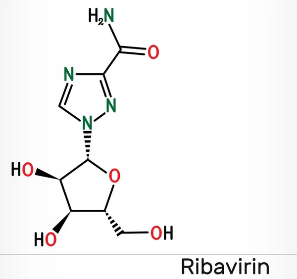 Ribavirina Tribavirina Molécula C8H12N4O5 Medicamento Antiviral Para Tratamiento Infección Por — Foto de Stock