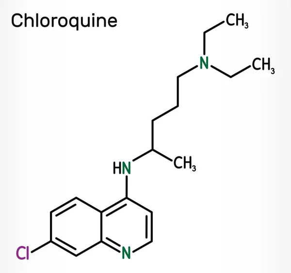 Cloroquina Cloraquina Aminoquinolina Molécula C18H26Cln3 Utilizado Para Tratamento Malária Amebíase — Fotografia de Stock