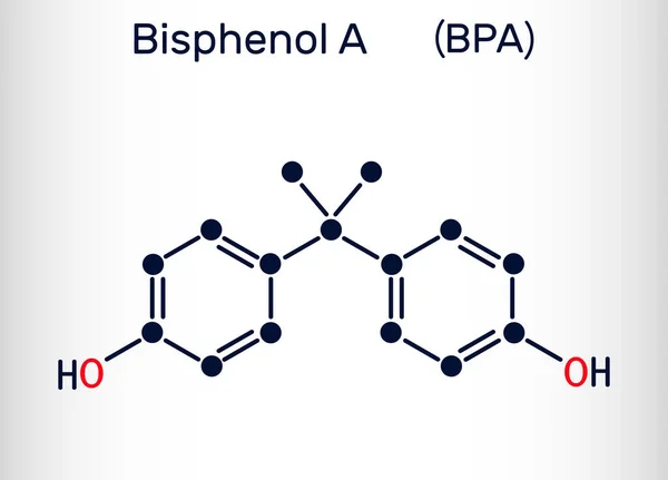 Bisfenol Bpa Molécula C15H16O2 Precursor Plásticos Policarbonato Resinas Epoxi Fórmula — Vector de stock