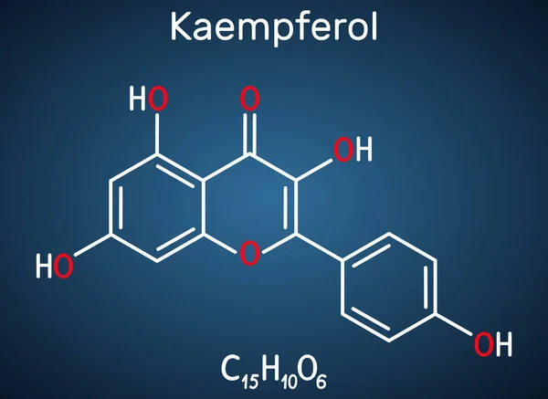 Kaempferol C15H10O6 Molécula Antioxidante Flavonol Natural Tipo Flavonoide Fórmula Química — Vector de stock