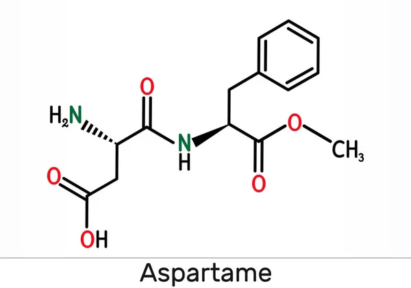 Aspartamo Apm Molécula Sustituto Azúcar E951 Fórmula Química Esquelética Ilustración — Foto de Stock