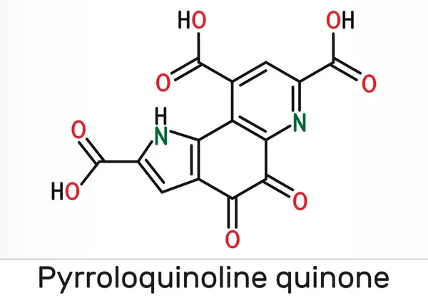Pirroloquinolina Quinona Pqq Metoxatina C14H6N2O8 Molécula Tiene Papel Como Una — Foto de Stock