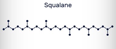Squalane molecule. It is used in cosmetics as emollient and moisturizer Structural chemical formula. Vector illustration clipart