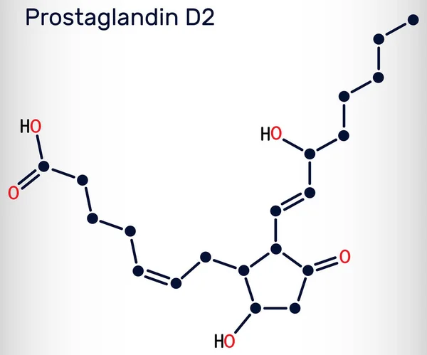 Prostaglandina Pgd2 Prostaglandina Molécula C20H32O5 Fórmula Química Estructural Ilustración Vectorial — Vector de stock