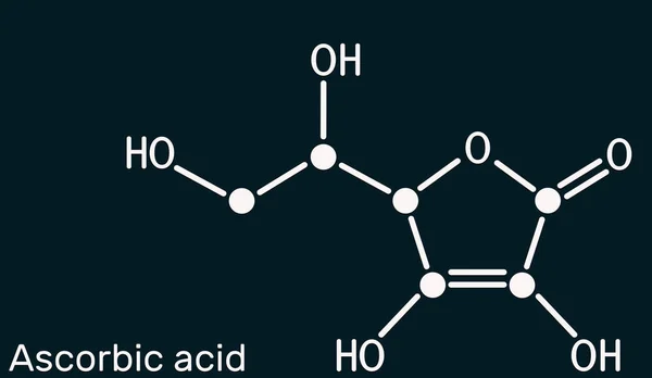 Ácido Ascórbico Vitamina Molécula C6H8O6 Aditivo Alimentar E300 Fórmula Química — Fotografia de Stock