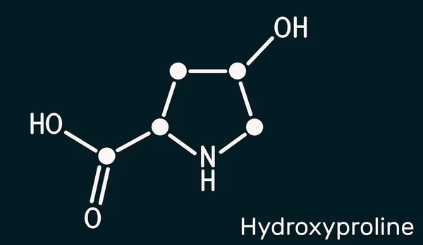 Idrossiprolina Hyp Molecola C5H9No3 Amminoacido Proteinogenico Comune Componente Importante Del — Foto Stock