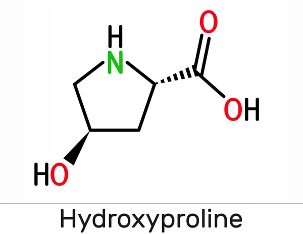 Hidroxiprolina Hyp Molécula C5H9No3 Aminoácido Proteinogénico Común Componente Importante Proteína — Foto de Stock