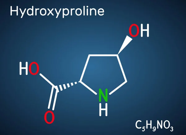 Гидроксипролин Hyp Молекула C5H9No3 Является Распространенной Белковой Аминокислотой Основным Компонентом — стоковый вектор