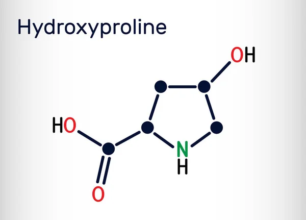 Idrossiprolina Hyp Molecola C5H9No3 Amminoacido Proteinogenico Comune Componente Importante Del — Vettoriale Stock