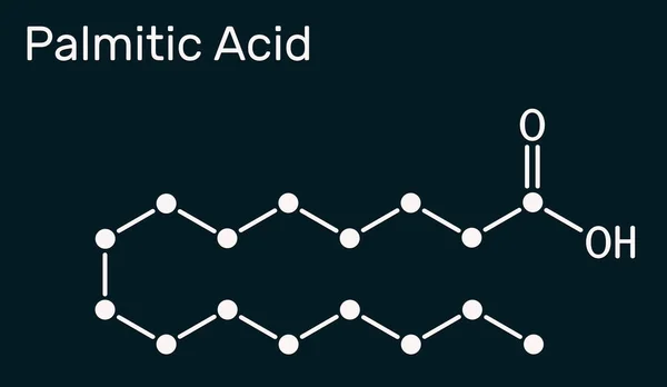 Palmitinsäure Oder Hexadecanol Molekül C16H32O2 Handelt Sich Gesättigte Fettsäuren Skelettchemische — Stockfoto