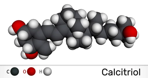Καλκιτριόλη Βιταμίνη C27H44O3 Μόριο Είναι Υδροξυκαλσιόλη Μέλος Των Βιταμινών Και — Φωτογραφία Αρχείου