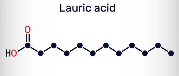 Λαυρικό Οξύ Δωδεκανοϊκό Οξύ Μόριο C12H24O2 Είναι Ένα Κορεσμένο Λιπαρό — Διανυσματικό Αρχείο
