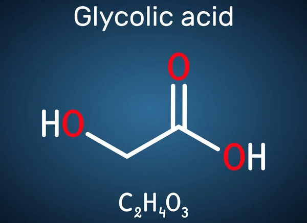 Glycolic Acid Hydroacetic Hydroxyacetic Acid C2H4O3 Molecule Alpha Hydroxy Acid — Stock Vector