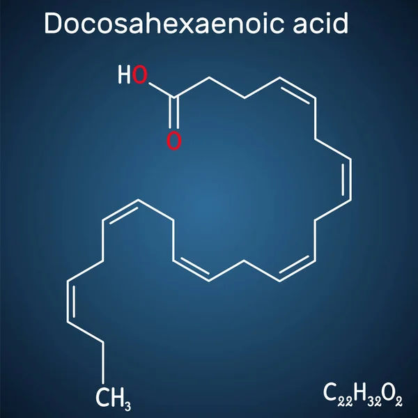 Docosahexaenoic Acid Dha Doconexent Cervonic Acid 오메가 지방산이다 배경에 일러스트 — 스톡 벡터