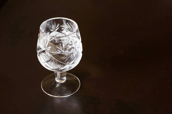 Crystal glass  on  dark background — Stock Photo, Image