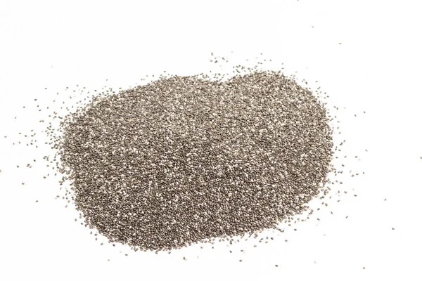 Black chia seeds source of vegan natural protein, calcium, omega-3 — Stock Photo, Image