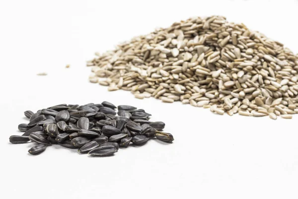 Sunflower Seeds Natural Source Iodine Calcium Healthy Eating Concept White — Stock Photo, Image
